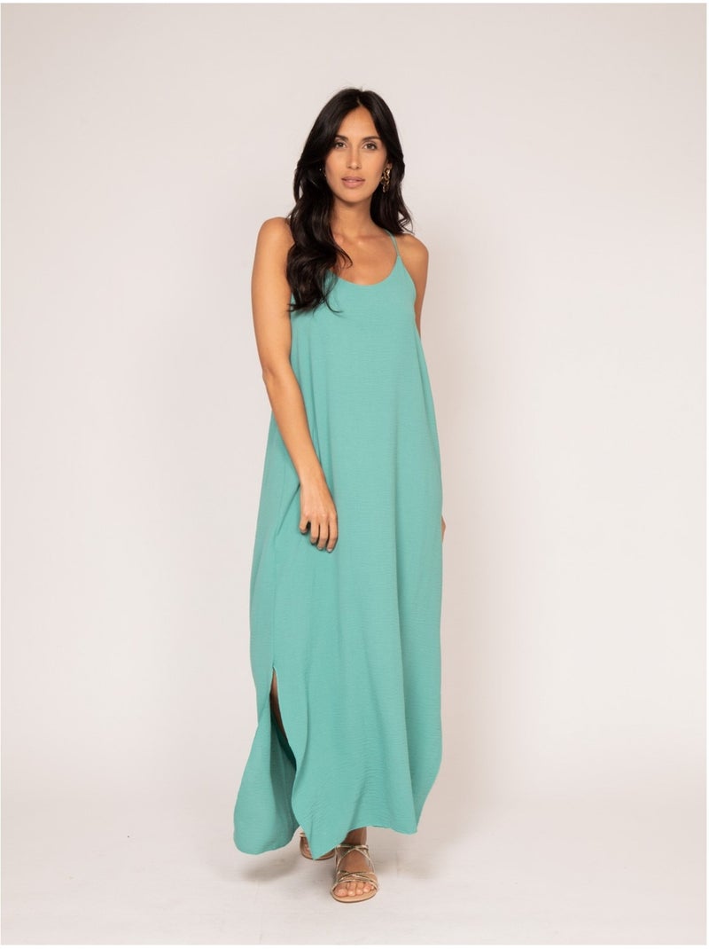 Robe longue à bretelles iggy Vert d'eau - Kiabi
