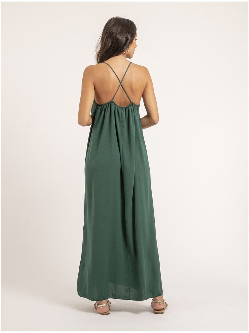 Robe longue à bretelles iggy Vert foncé - Kiabi