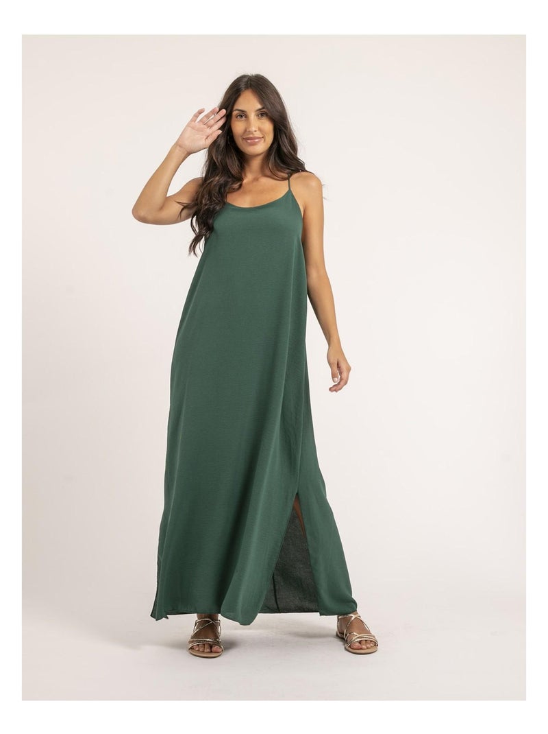 Robe longue à bretelles iggy Vert foncé - Kiabi