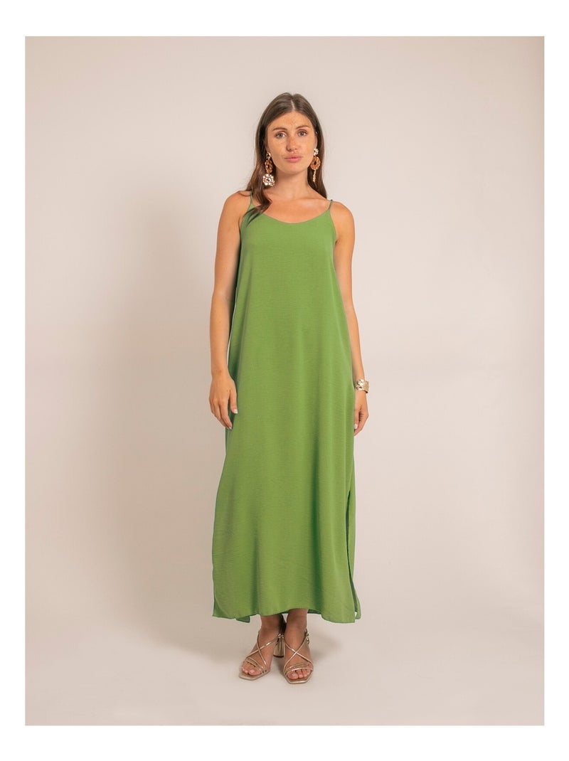 Robe longue à bretelles IGGY Vert pistache - Kiabi