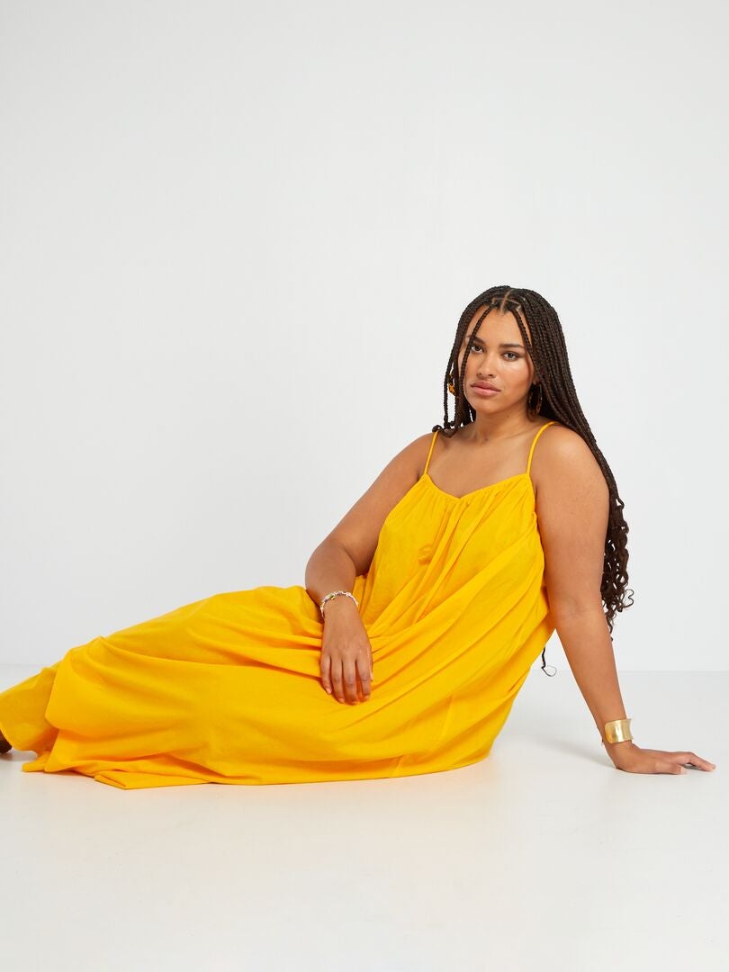Robe longue à brettelles Jaune - Kiabi