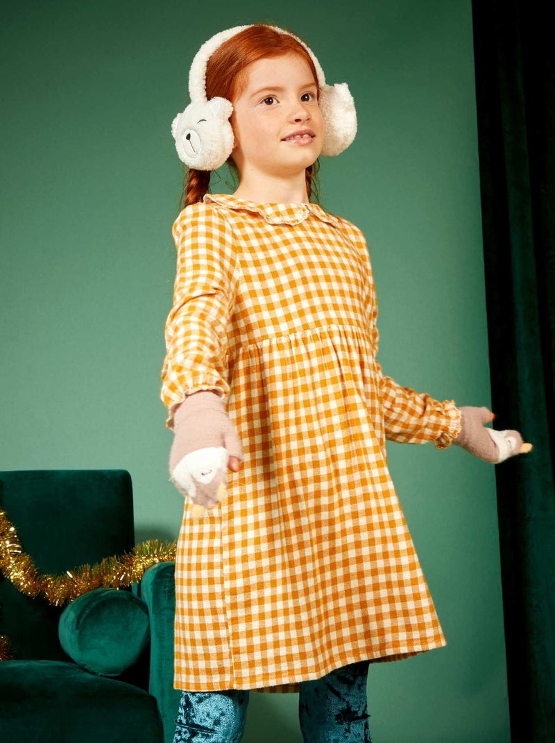 Robe longue à carreaux Jaune - Kiabi