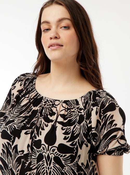 Robe longue à col bardot - Kiabi