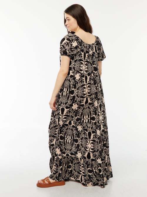 Robe longue à col bardot - Kiabi