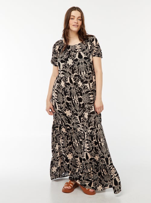 Robe longue à col bardot - Kiabi