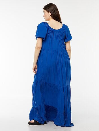 Robe longue à col bardot