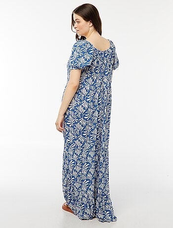 Robe longue à col bardot
