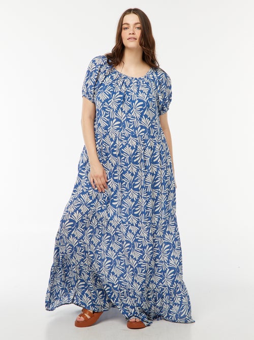 Robe longue à col bardot - Kiabi