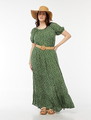 Robe longue à col bardot