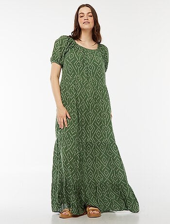 Robe longue à col bardot