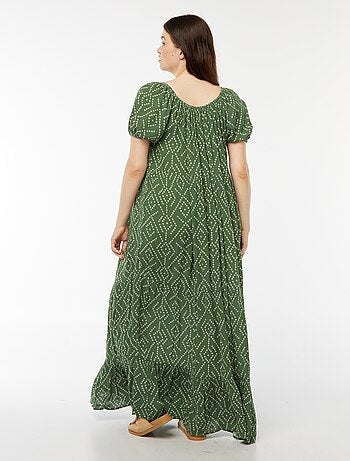 Robe longue à col bardot