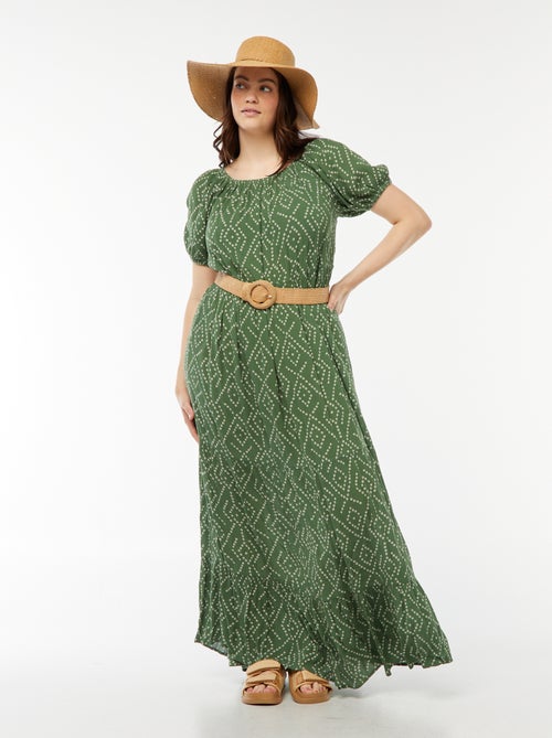 Robe longue à col bardot - Kiabi