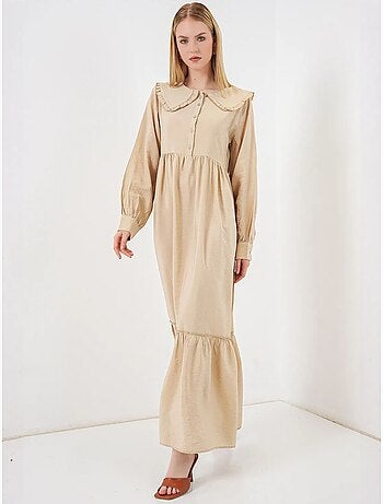 Bdart robe longue à col claudine et fermeture à boutons