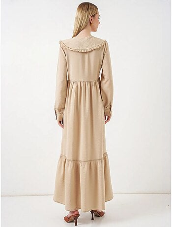 Bdart robe longue à col claudine et fermeture à boutons