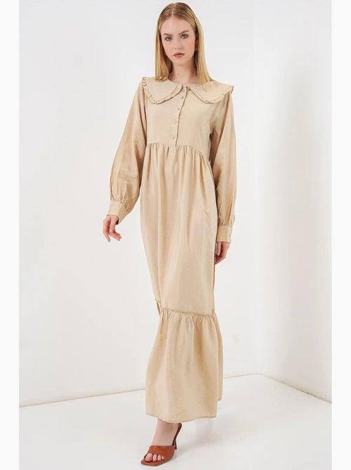 Robe longue à col claudine et fermeture à boutons bdart - Kiabi Robe longue à col claudine et fermeture à boutons bdart - Kiabi