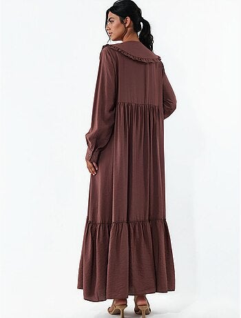 Robe longue à col claudine et fermeture à boutons bdart