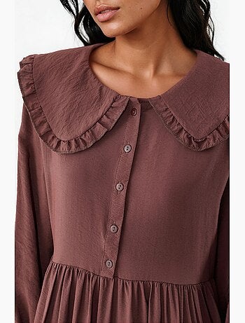 Robe longue à col claudine et fermeture à boutons bdart