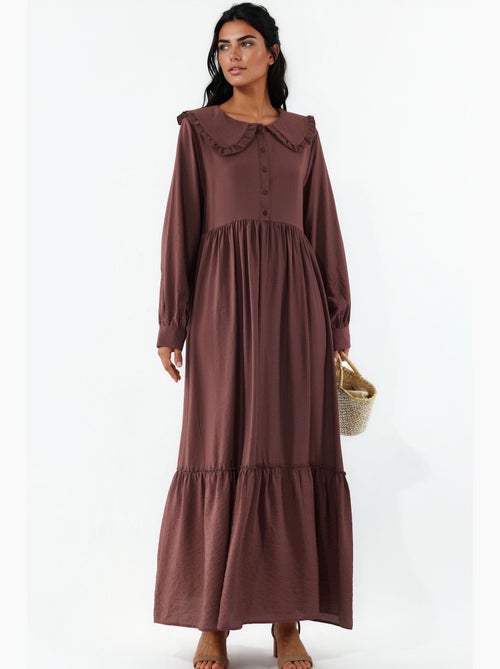 Robe longue à col claudine et fermeture à boutons bdart - Kiabi Robe longue à col claudine et fermeture à boutons bdart - Kiabi