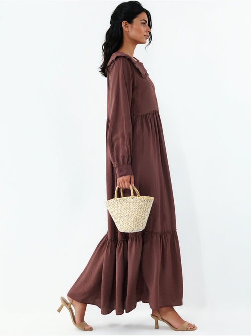 Robe longue à col claudine et fermeture à boutons bdart - Kiabi Robe longue à col claudine et fermeture à boutons bdart - Kiabi
