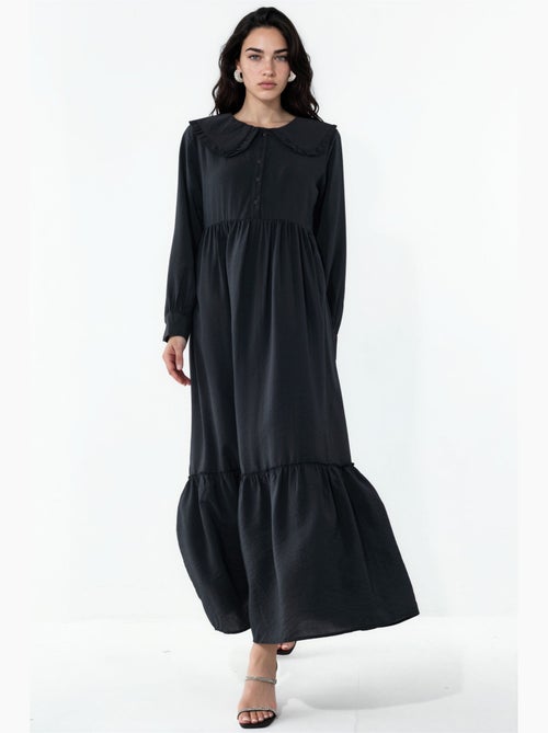 Robe longue à col claudine et fermeture à boutons bdart - Kiabi Robe longue à col claudine et fermeture à boutons bdart - Kiabi