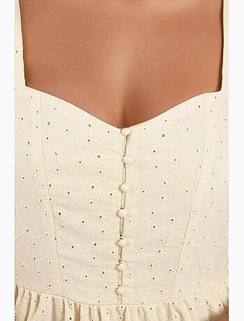 Robe longue à col cœur brodé hiccup