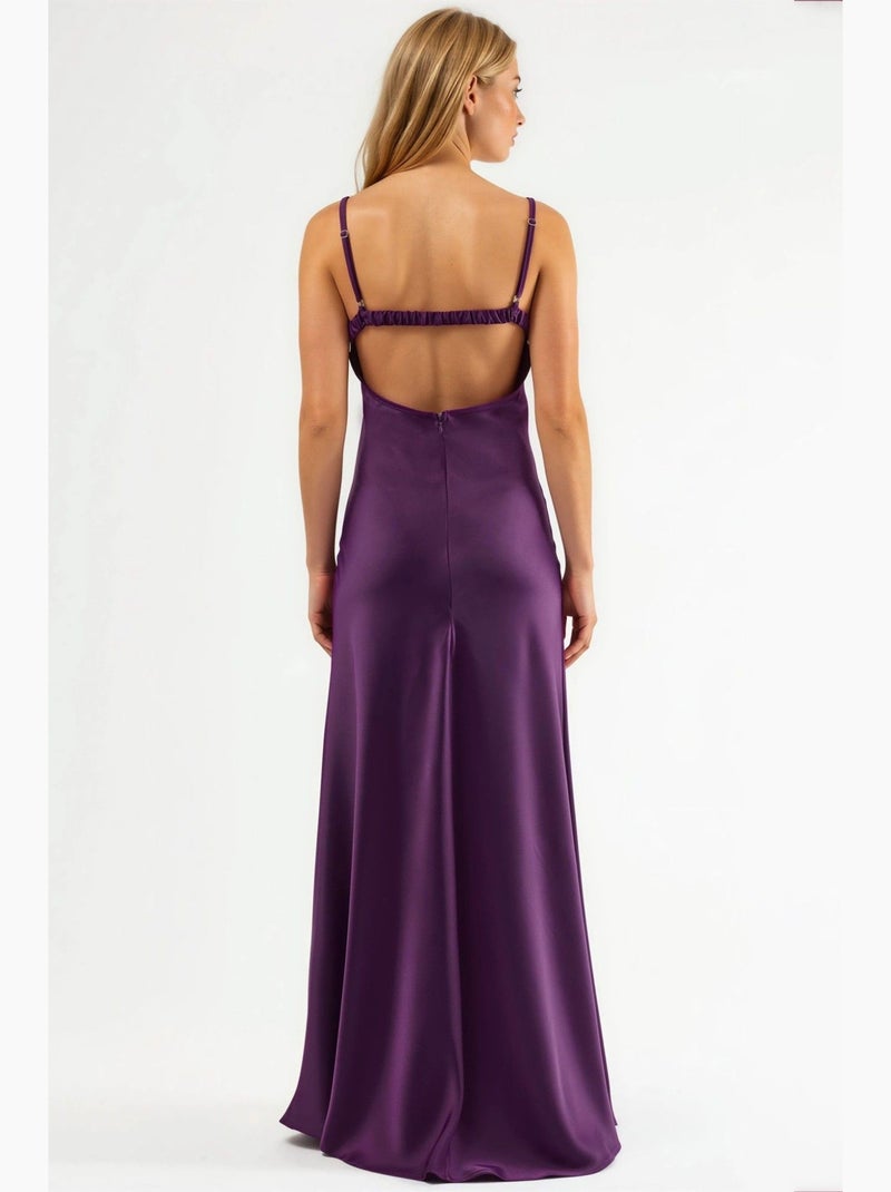 Robe longue à col cœur hiccup Mauve - Kiabi