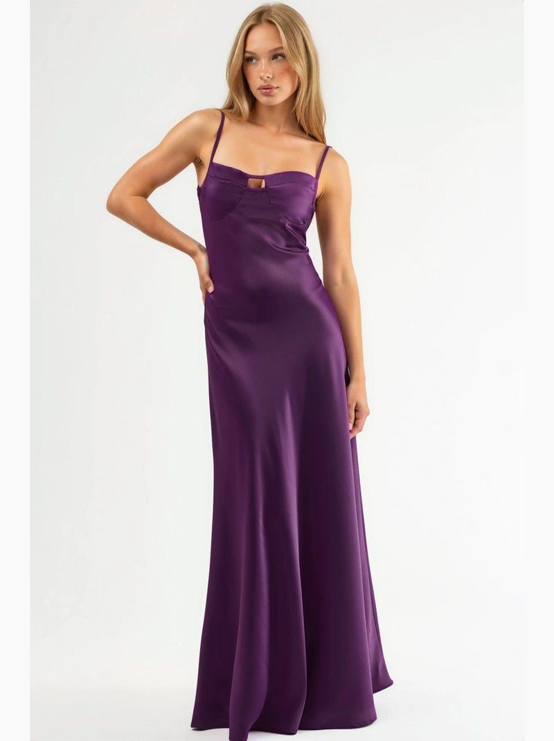Robe longue à col cœur hiccup Mauve - Kiabi