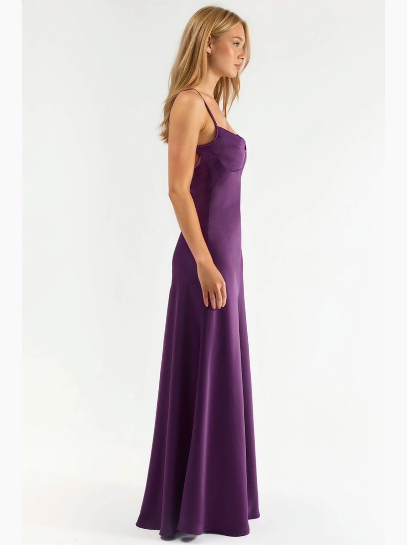 Robe longue à col cœur hiccup Mauve - Kiabi