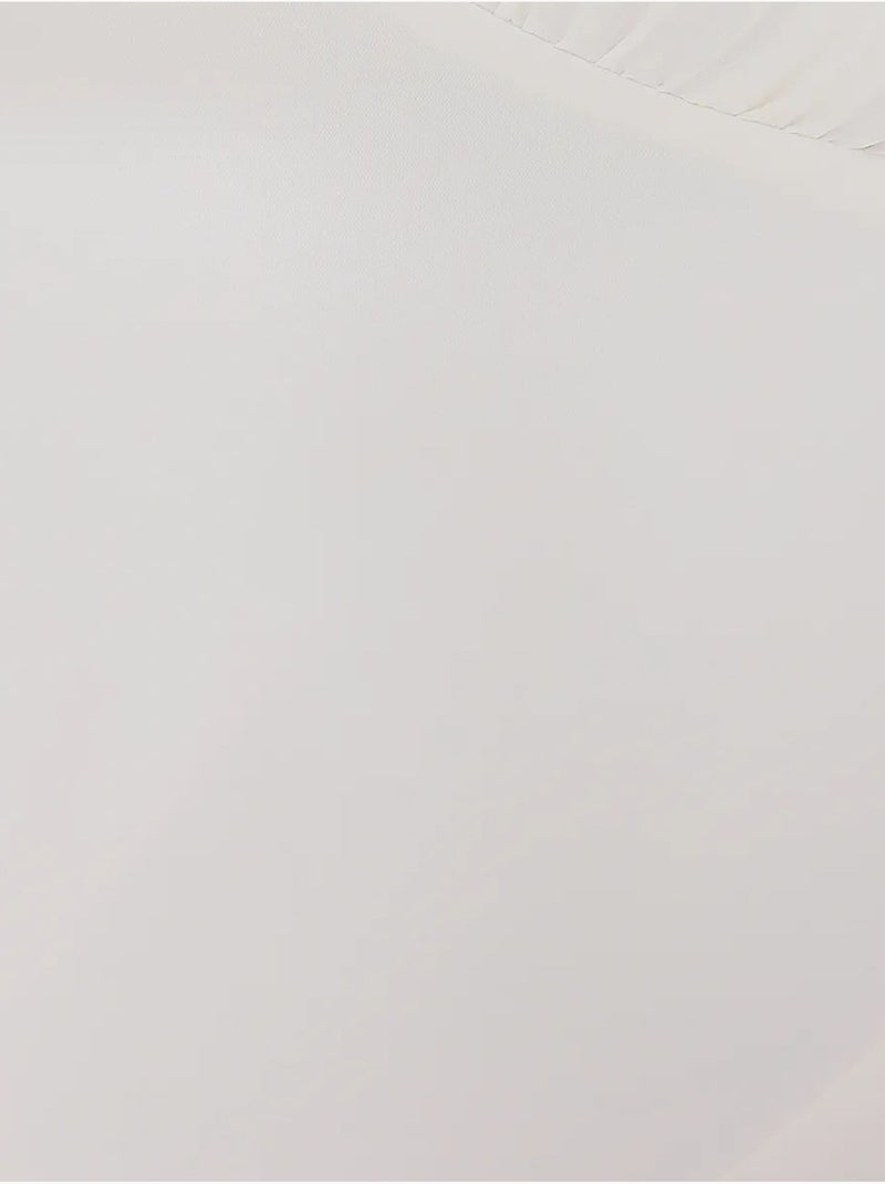 Robe longue à col en V avec détails au niveau du cou Blanc - Kiabi