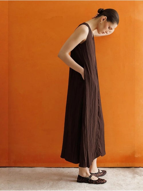 Robe longue à col en v en tissu seersucker mixray - Kiabi