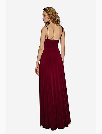 Robe longue à col en v et fente hiccup