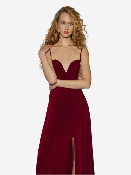 Robe longue à col en V et fente - Kiabi Robe longue à col en V et fente - Kiabi