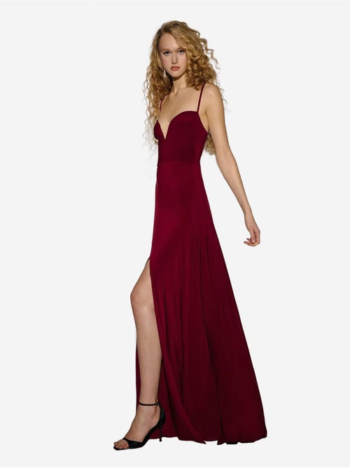 Robe longue à col en V et fente - Kiabi Robe longue à col en V et fente - Kiabi
