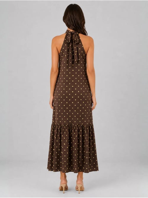 Robe longue à col halter et pois mixray - Kiabi Robe longue à col halter et pois mixray - Kiabi