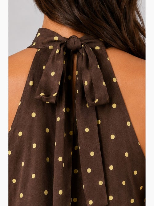 Robe longue à col halter et pois mixray - Kiabi Robe longue à col halter et pois mixray - Kiabi