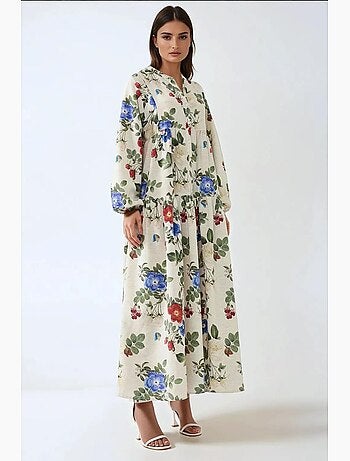 Robe longue à col ras du cou et à fleurs hiccup