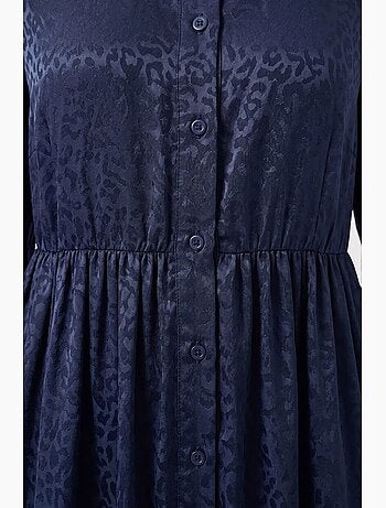 Robe longue à col rond, fermeture boutonnée et détails accessoires bdart