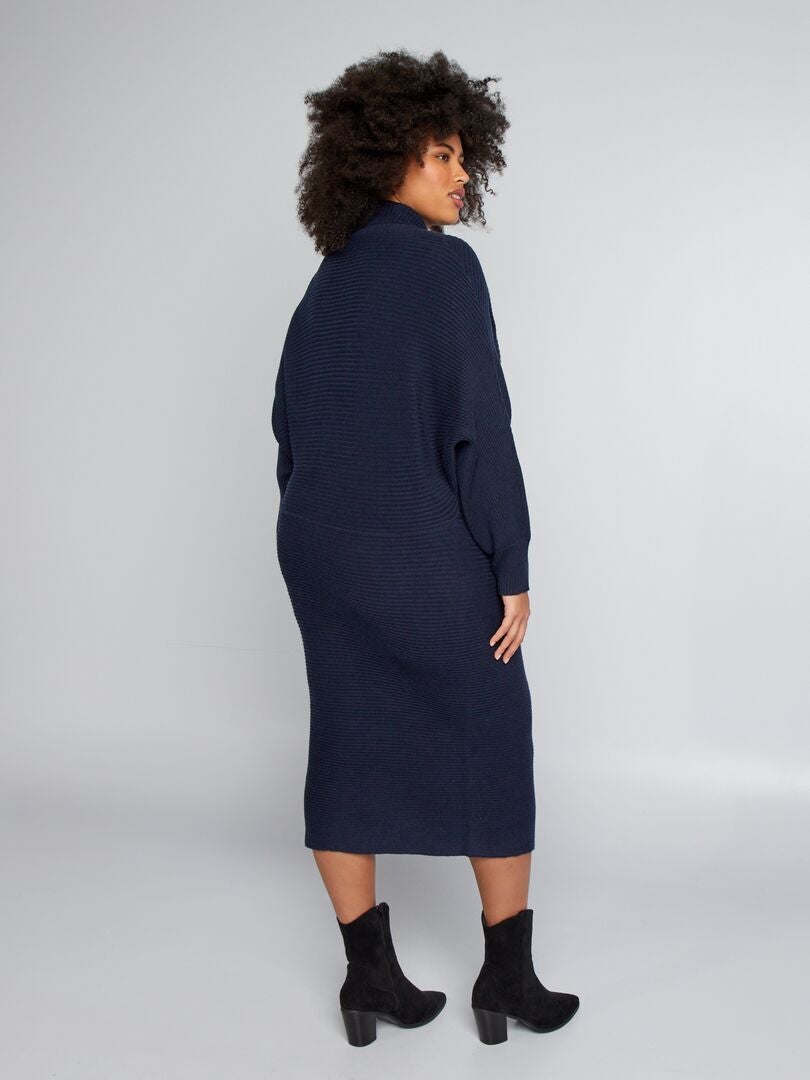 Robe longue à col roulé - bleu marine - Kiabi - 29.00€