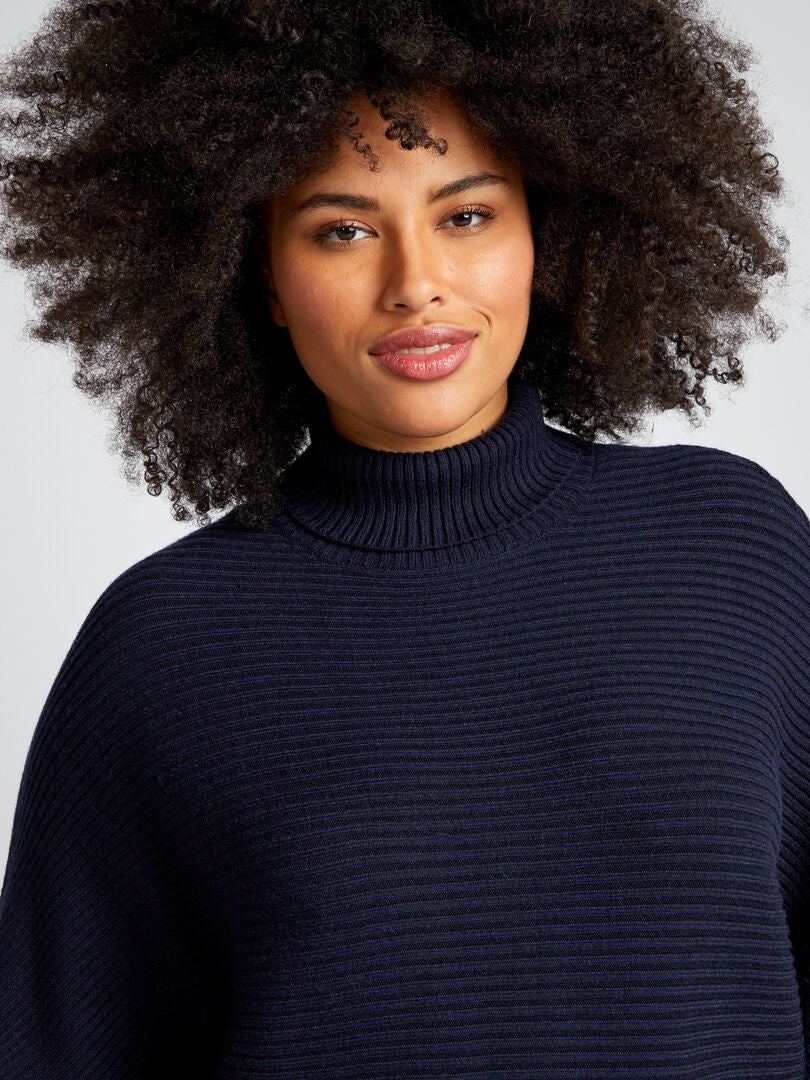 Robe longue à col roulé - bleu marine - Kiabi - 29.00€