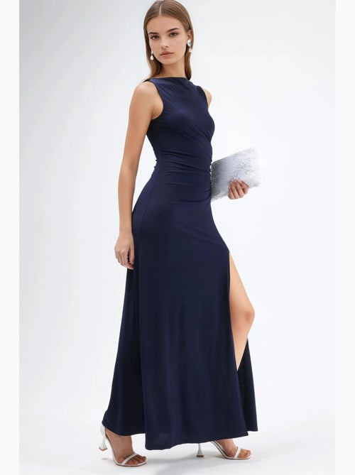 Robe longue à encolure bateau hiccup - Kiabi Robe longue à encolure bateau hiccup - Kiabi