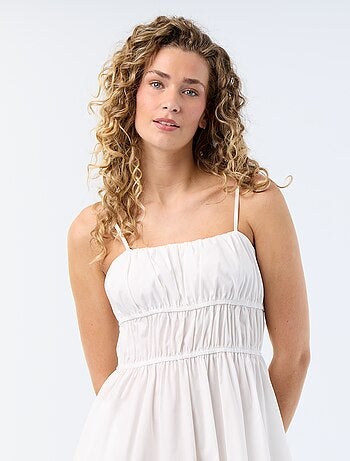 Robe longue à étage unie