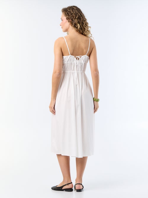 Robe longue à étage unie - Kiabi