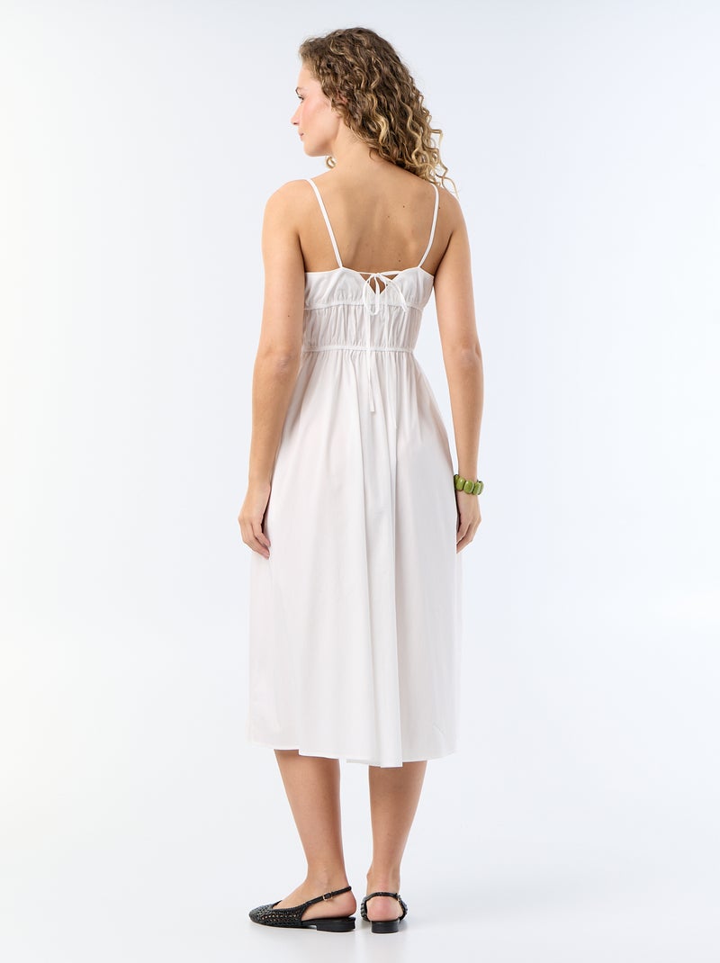 Robe longue à étage unie Blanc - Kiabi
