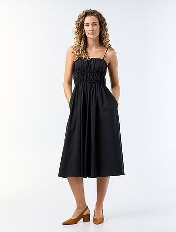 Robe longue à étage unie