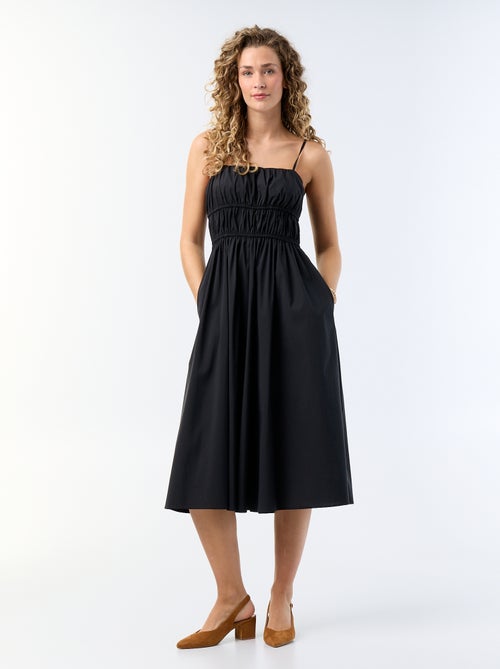 Robe longue à étage unie - Kiabi