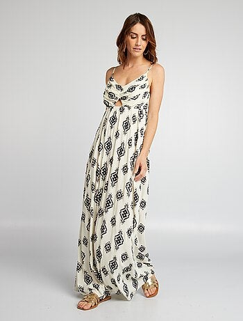 Robe Longue D'été Femme Kiabi - Taille 40 - Bretelles Réglables - Imprimé Floral
