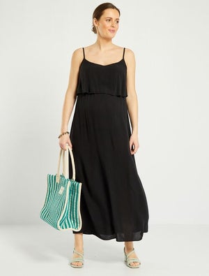 Fond De Robe Longue Sans Manches Pour Femme – Modal Extensible, Bretelles Fines, Maintien Confortable (Sous-robe)