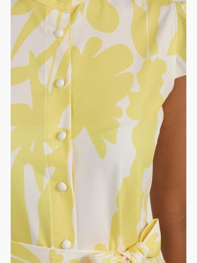 Robe longue à fleurs tippet hiccup Jaune citron - Kiabi