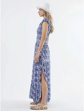 Robe longue à imprimé paisley et col carré busem
