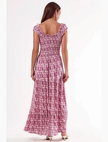 Robe longue à imprimé paisley et col carré busem